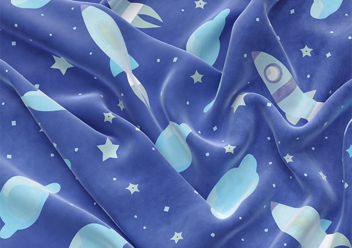 Blast Off, Blue Comet - Motorised Roman Blind - Image 4